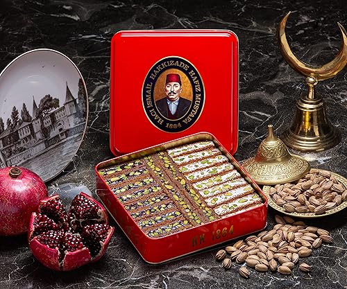 Miniatura 94 de Hafiz Mustafa 1864 Istanbul Baklava - Caja de pastelería - Bocadillos de postre de Baklava horneados hechos de hojas de masa filo fresca, pistacho
