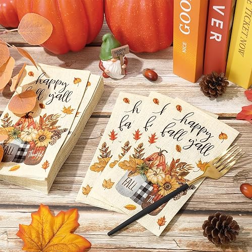 Whaline Happy Fall Guest Paper Napkins - Thumbnail 3