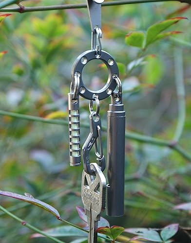 Miniatura 3 de TEC Accessories UFO - Organizador de llavero de titanio (8 agujeros), organizador de llaves EDC para personalización de llavero, bolsillo y llavero