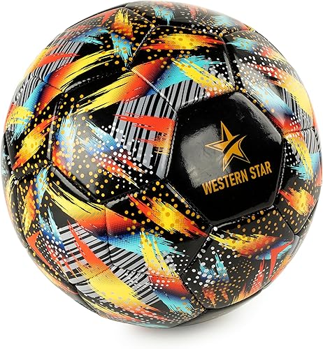 Miniatura 2 de Western Star Soccer Ball Helix Size 3 & Size 4 & Size 5 - Official Match Weight - 6 Colors - Youth & Adult Soccer Players - Attractive and Durable