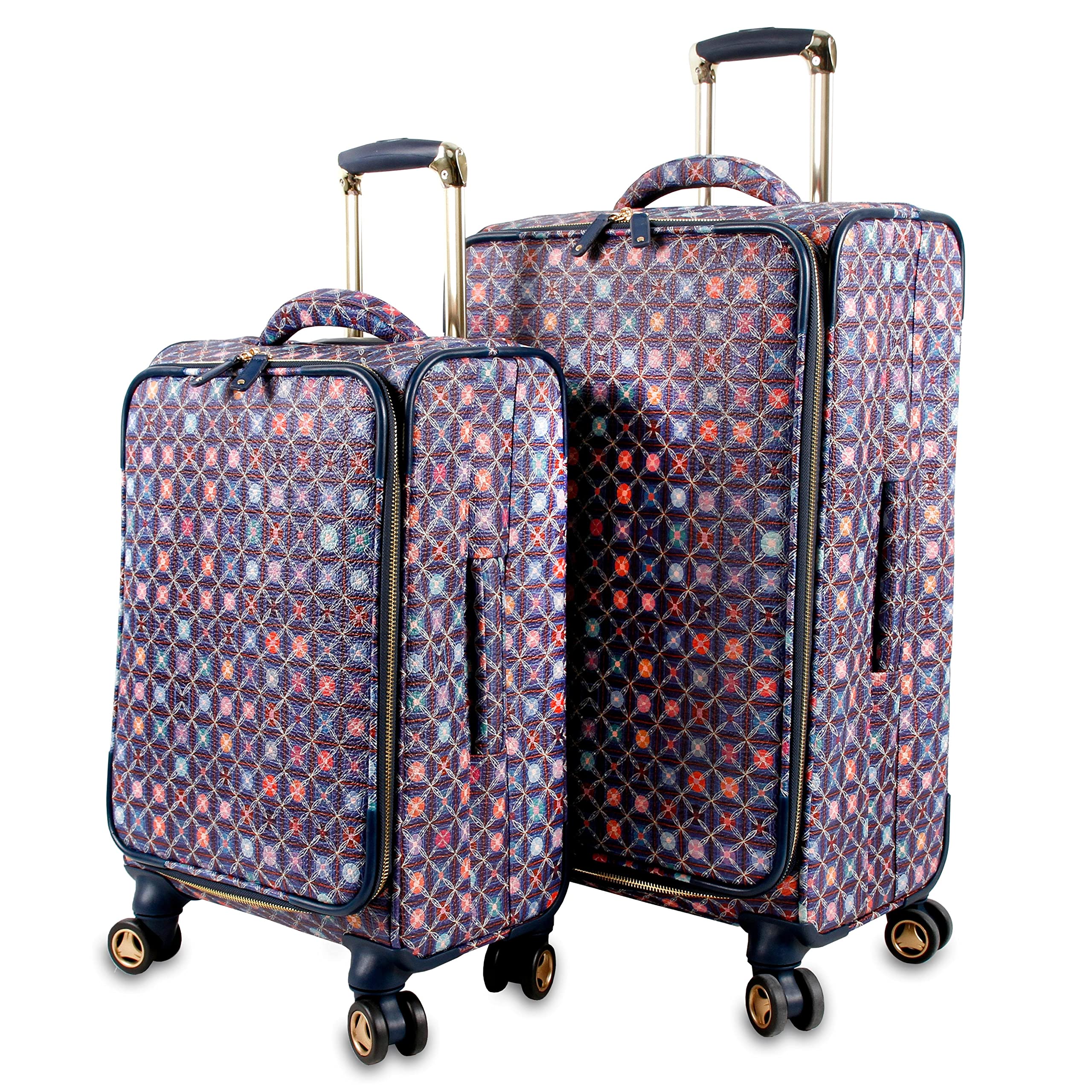 J World New York Bella Collaboration 2-Piece Luggage Set, Flower Seeds, One Size