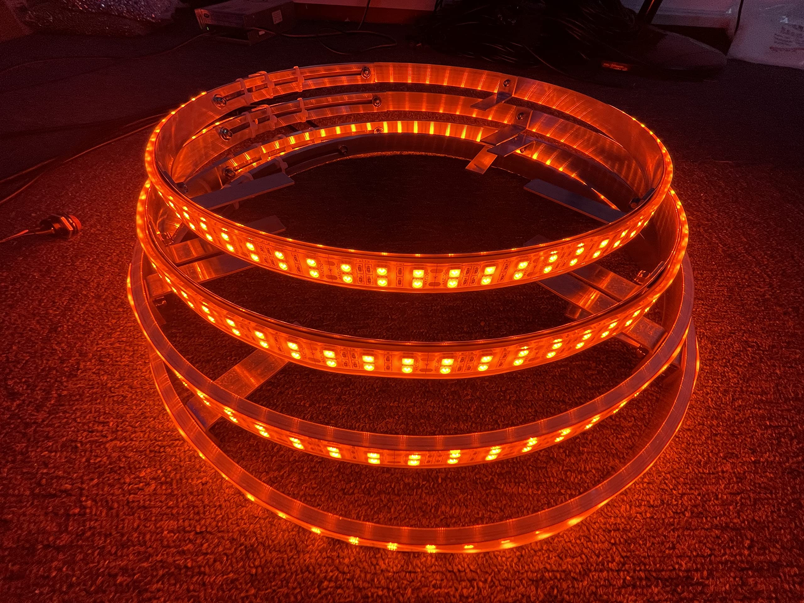 Sando Tech 17.5'' Amber Orange Double Row Led Wheel Ring Lights IP68 Waterproof Solid Color Brightest Rim Lights Tire Lights Light Up for Car Truck Offroad Rocker Switch/Remote Ctrl