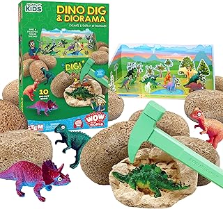 Thames & Kosmos Wow in The World Dino DIG & Diorama | 10 Dig-Out Plaster Dinosaur Eggs, Prehistoric DIY Diorama, Companion Audio Content, Bonus Reusable Science Tool, STEM Toy for Kids 4