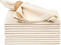 Vista 17 de Lightnpro - Juego de 6 servilletas de algodón con dobladillo blanco de 18 x 18 pulgadas, suaves y lavables, elegantes servilletas de mesa