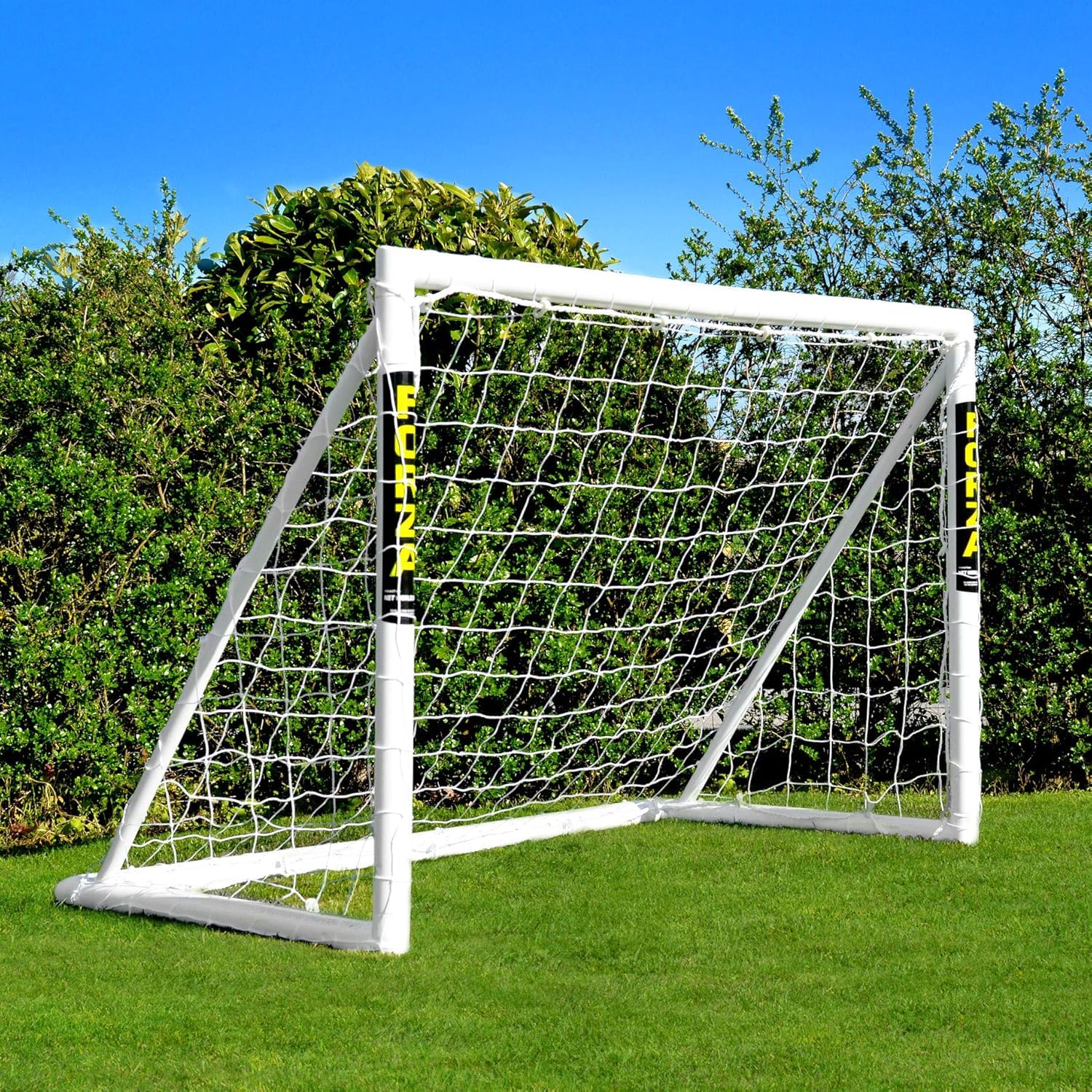 FORZA Porterías de Fútbol para Jardín [9 Tamaños] | Porterías de Fútbol Ultraduraderas de uPVC Resistentes a la Intemperie | Montaje Rápido