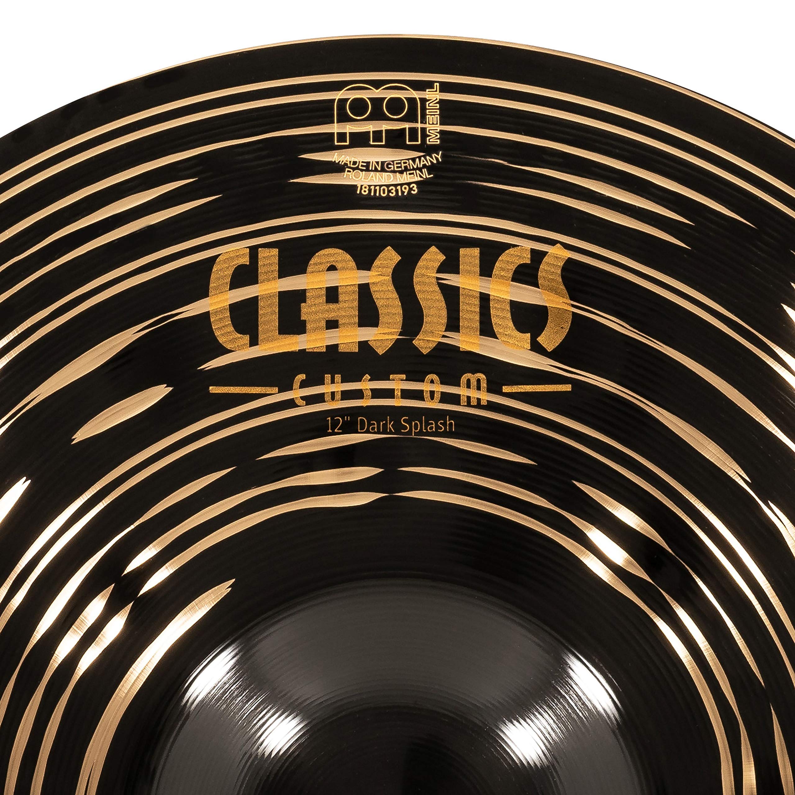 Meinl Cymbals Classics Custom Dark Piatto Splash 12 pollici (30,48cm) per Batteria - Bronzo B12, Finitura Scura, Prodotto in Germania (CC12DAS)