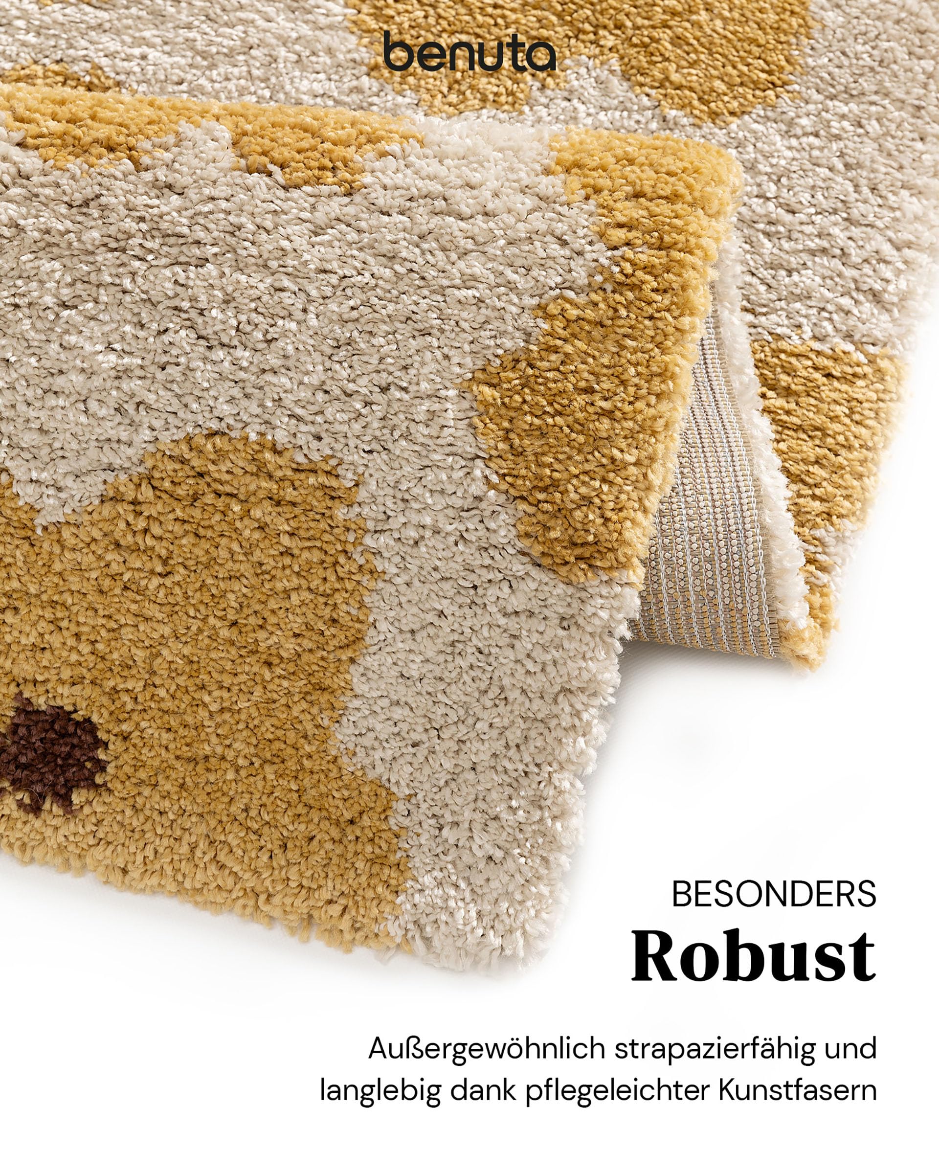 benuta Lytte Kinderteppich Gobi - Gelb 120x170 cm - Kunstfaser - Rechteckig & im Style: Kindermotive, Scandi Living - Pflegeleicht für Kinderzimmer, Wohnzimmer, Schlafzimmer