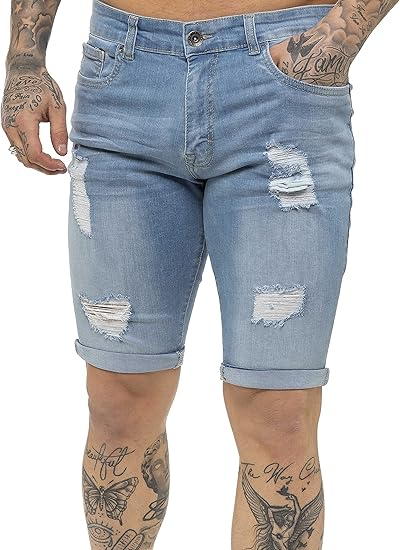 989Zé ENZO korte broek Men Chino Shorts Katoen Regular Fit Summer Jeans met tassen EZS348 ZWART 36
