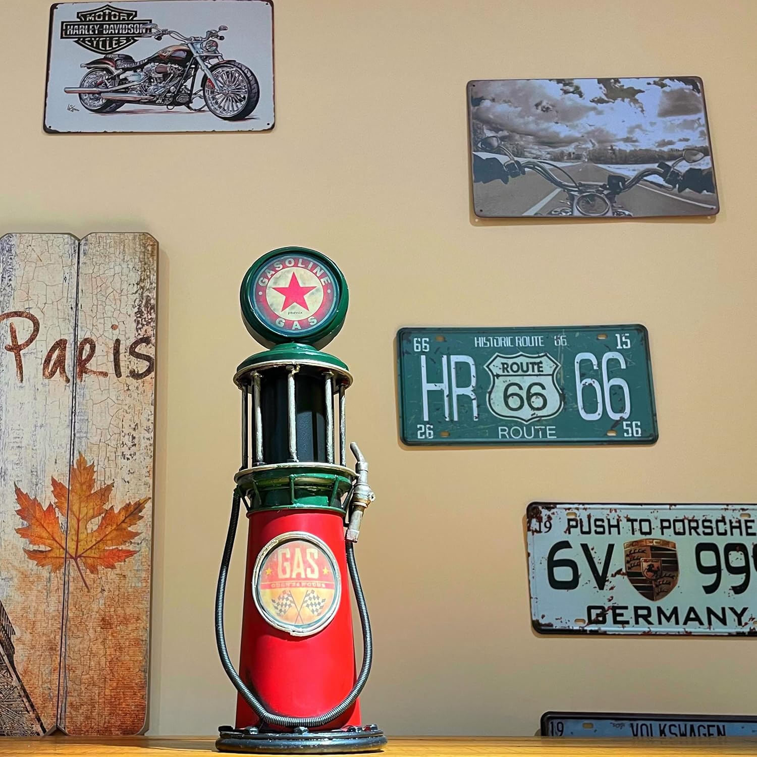 Gas Pump Model Home Decor Money Piggy Bank Metal Gas Station Gasoline Pump Petroliana Statue Old Fashion