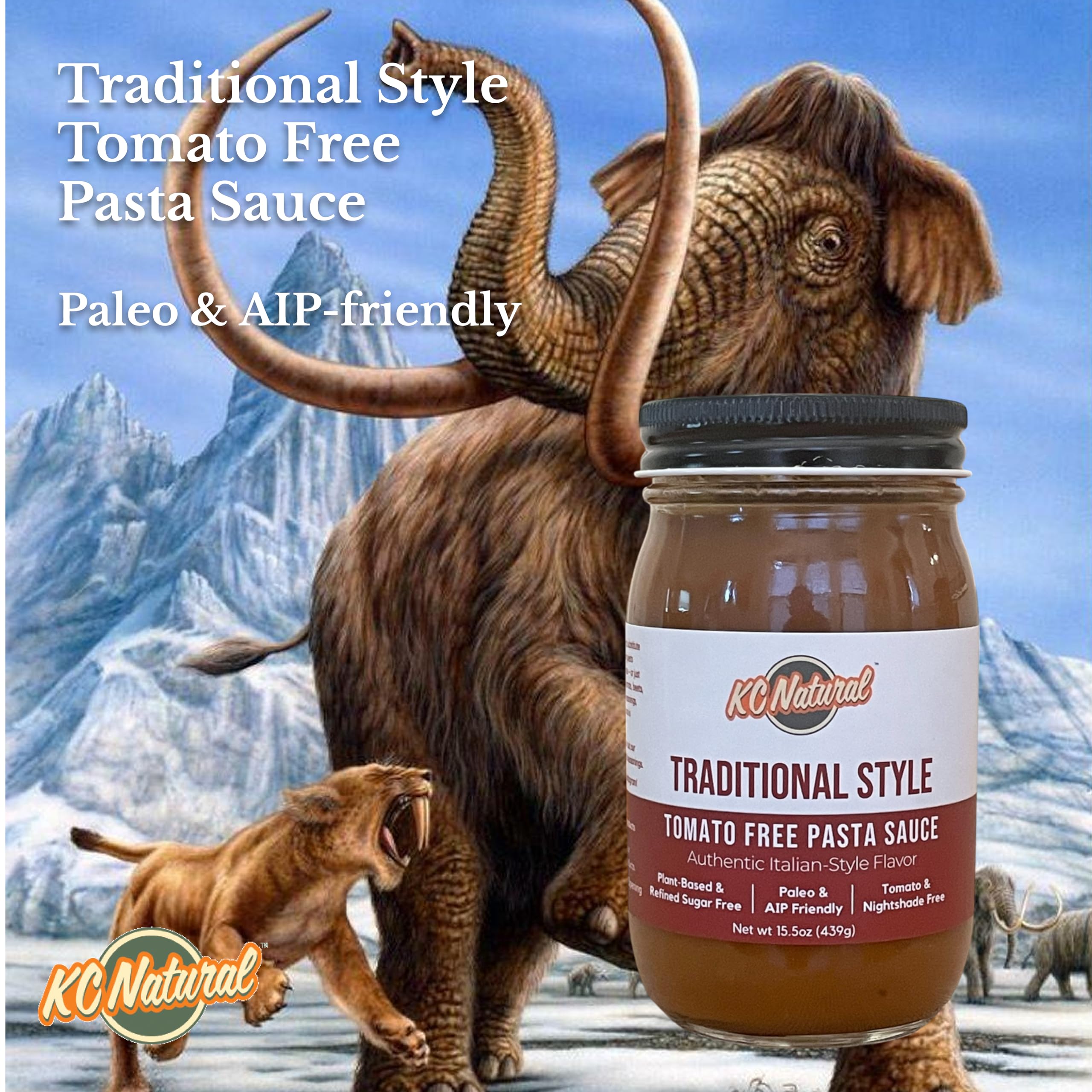 KC Natural | Traditional Style Tomato Free Pasta Sauce | 280mg Sodium (1-pack, 1.00)