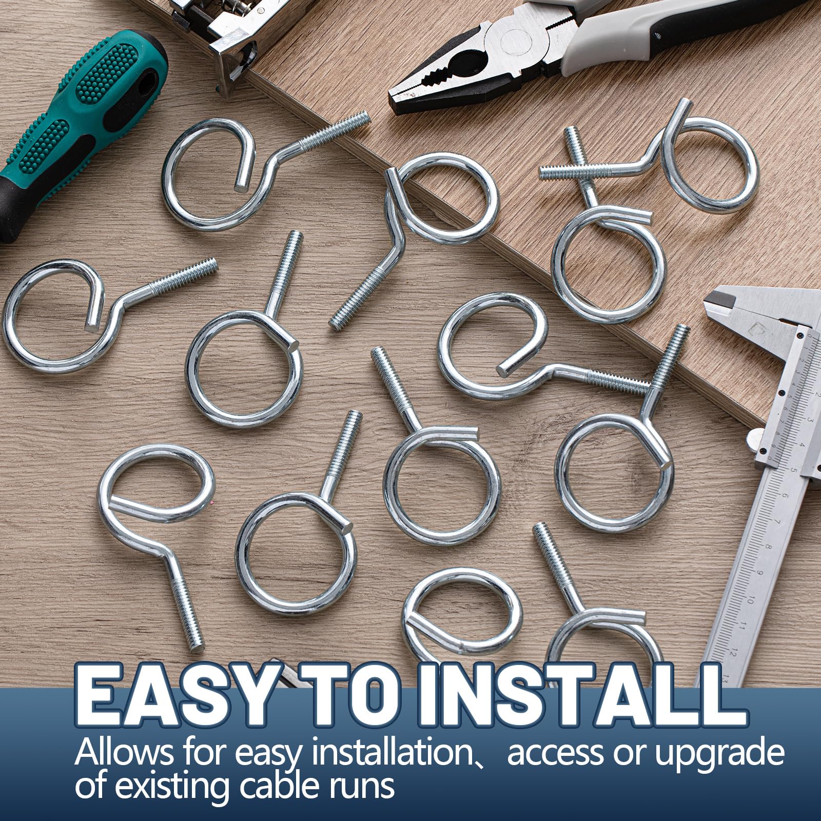 Bridle Rings - 5 Pack 1/4"-20 Steel Cable Hangers -5