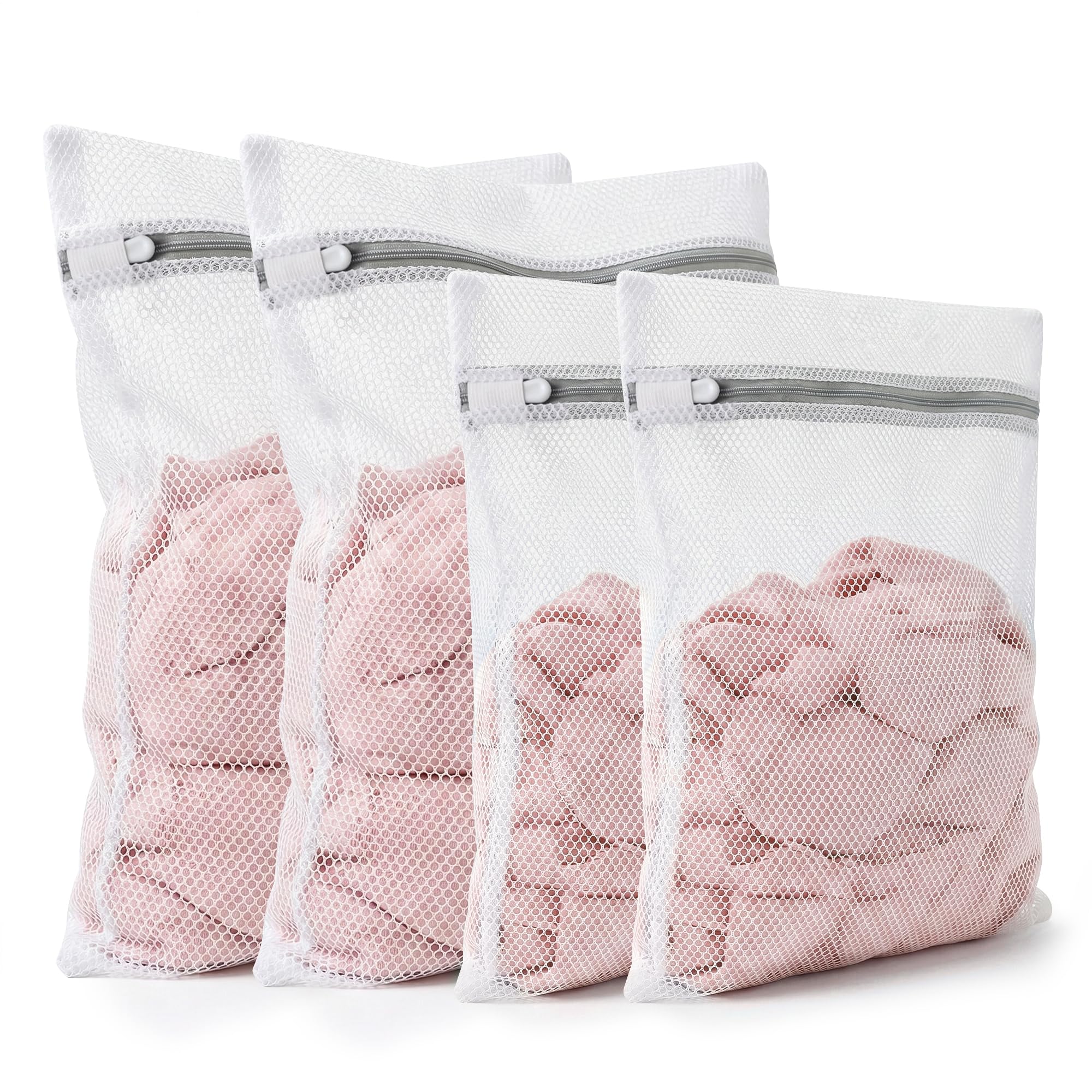 Gifray 4 Pack Mesh Laundry Bags for Washing Machine, 2 Large (60x50cm) + 2 Medium (50x40cm) Mesh Wash Bags for Jackets, Sheets, Blouses, Sweaters, Coats, Pants, T-shirts, Underwear