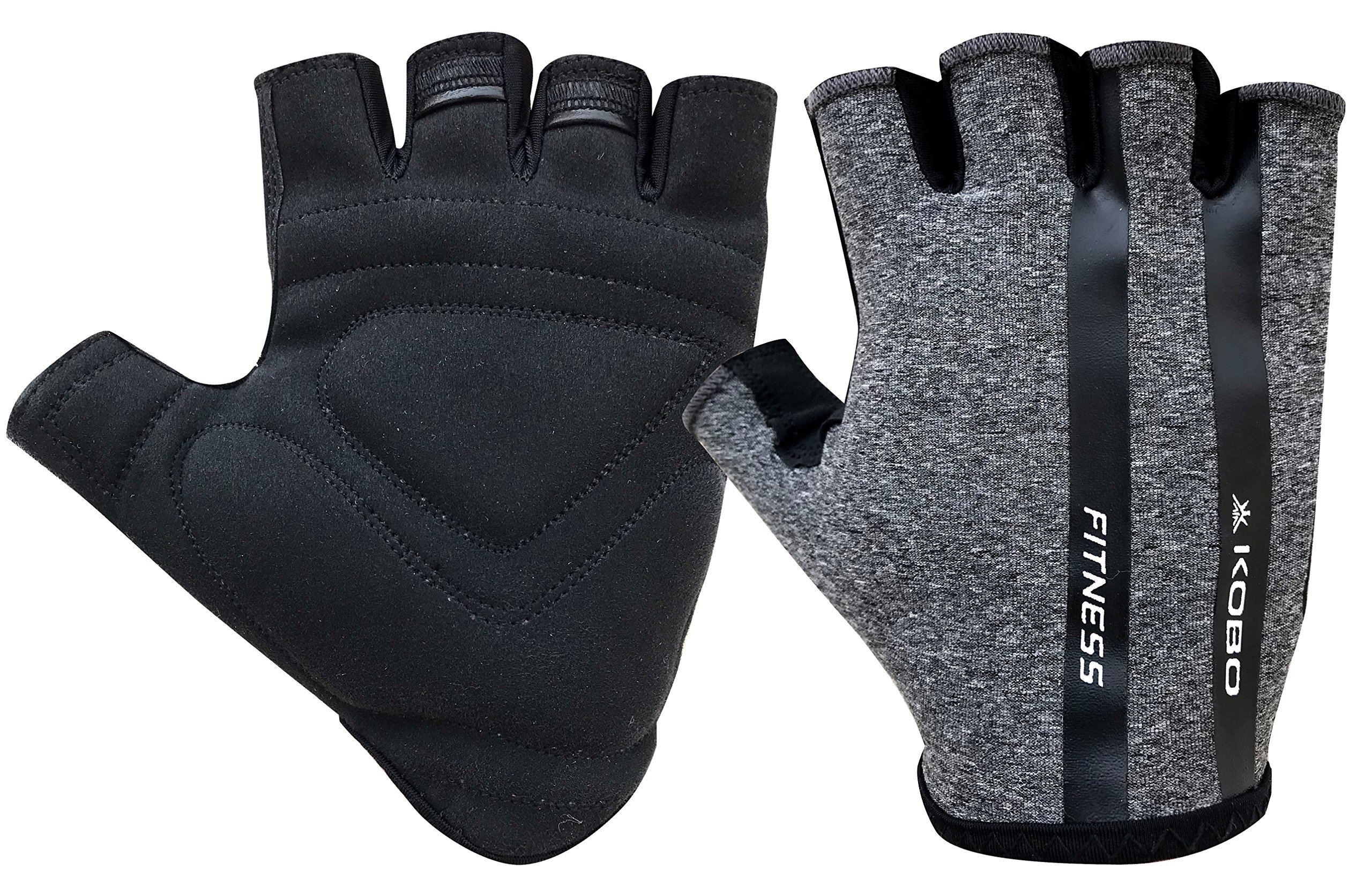 KoboWTG-23 Lycra-Spandex Gym Gloves, Medium (Grey)
