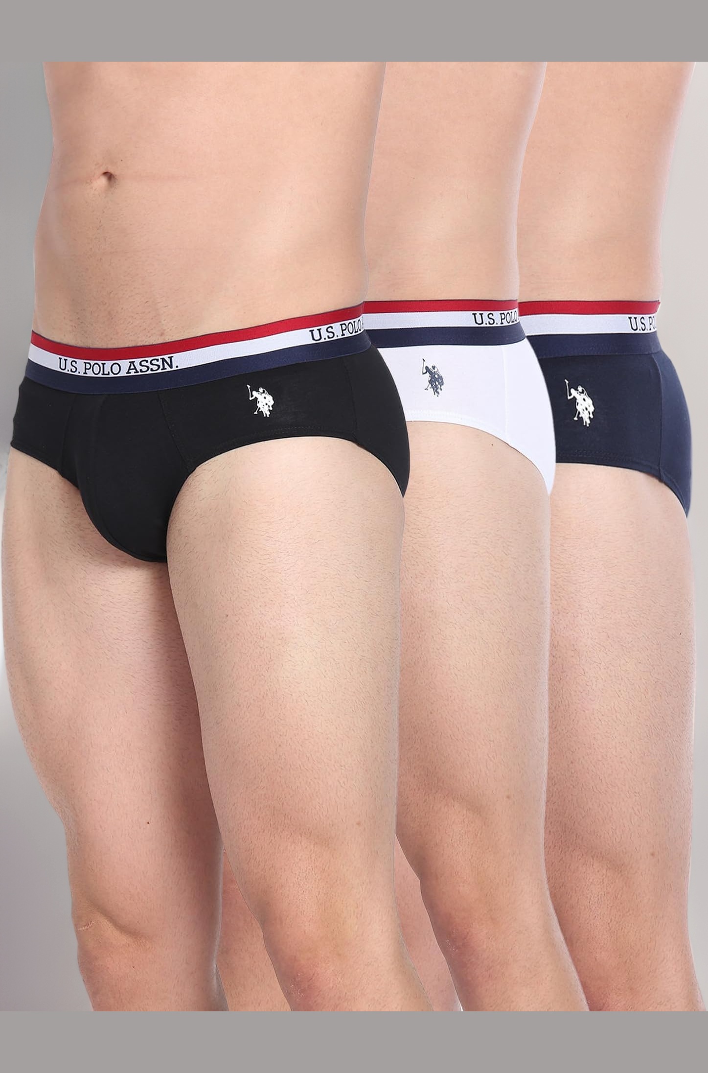 U.S. POLO ASSN. Mens EB002 Anti Microbial Signature Cotton Stretch Underwear Brief -Pack of 2