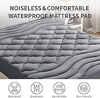 Vista 2 de Sonive Waterproof Mattress Protector,Queen Mattress Topper with Deep Pocket up to 21'' Microfiber Fitted Mattress Pad Waterproof, Breathable