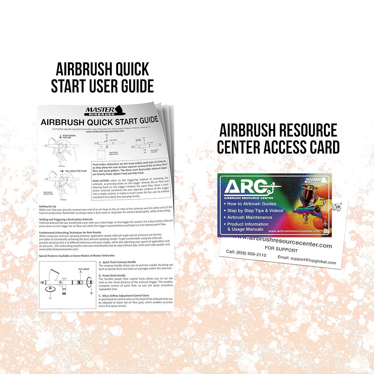 Master Airbrush Tattoo System. Master G22 Airbrush, Air Compressor, 100 Tattoo Stencils, 6' Air Hose, 4 Color Temporary Tattoo Ink in 1-oz Bottles Includes a How to Airbrush Training Book