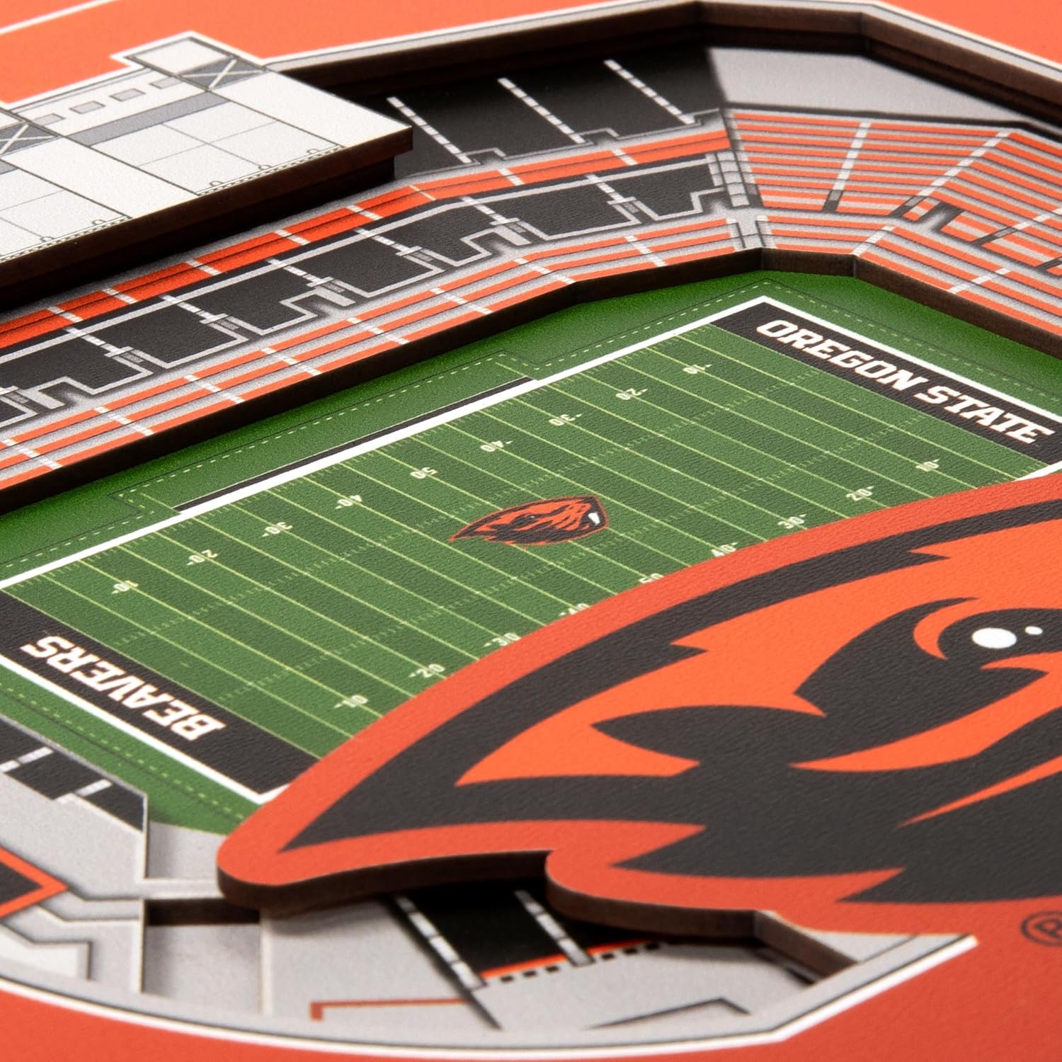 YouTheFan Officially-licensed NCAA Stadium Series 3D Wall Art - multi-layer team stadium replica, detailed sports fan gift, indoor decor