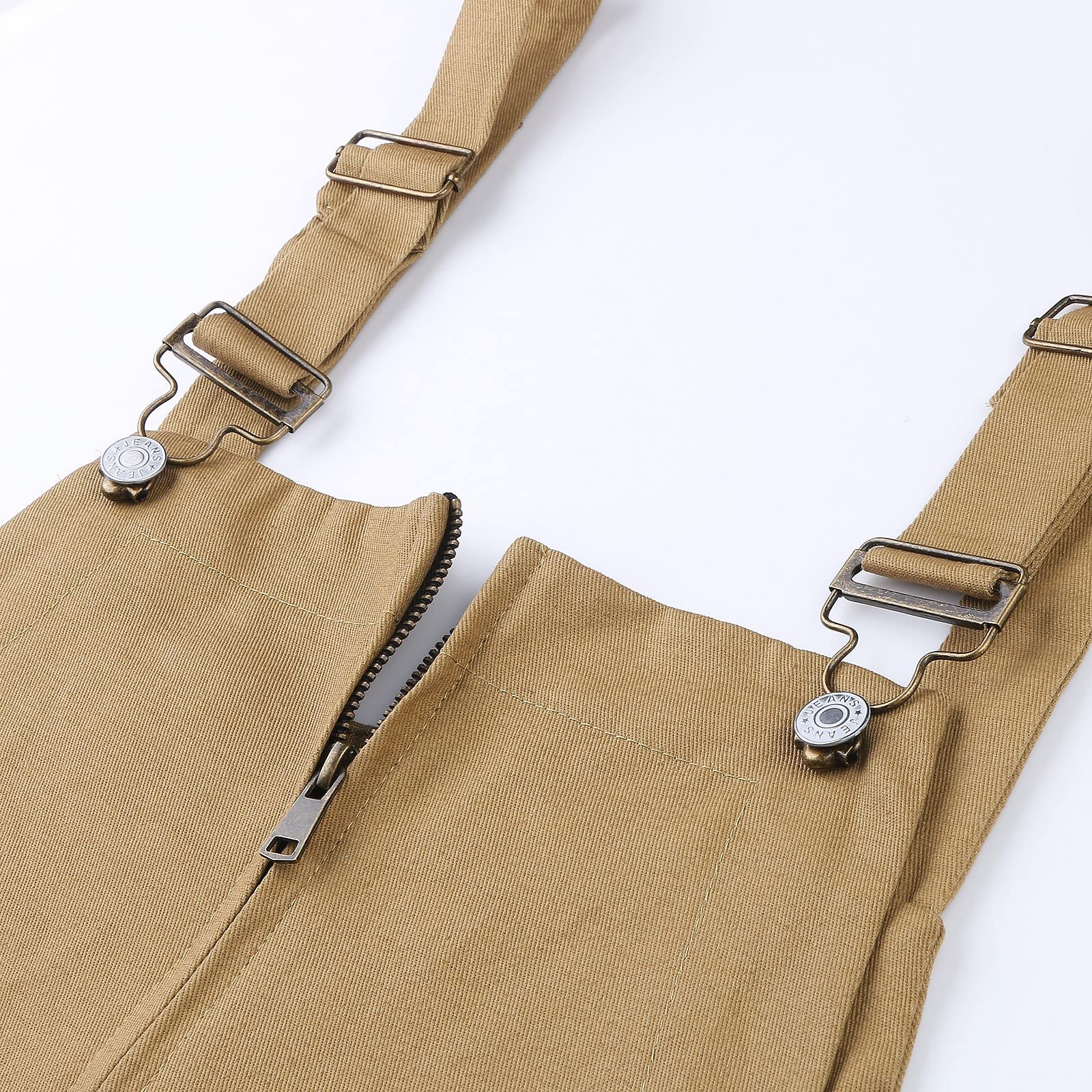 Generico Salopette Uomo in Casual Pantaloni Strappati Uomo in Tinta Unita Salopette Uomo Slim Fit Moda Jumpsuit