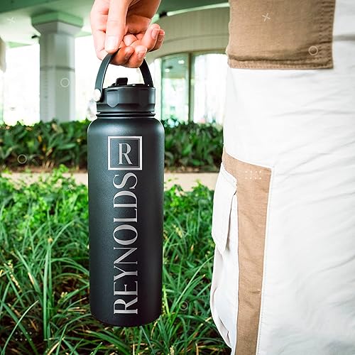 Miniatura 8 de Botella de agua personalizada con popote y tapa, 18 onzas, 9 colores, 8 diseños grabados, botella de agua deportiva personalizada con nombre o texto