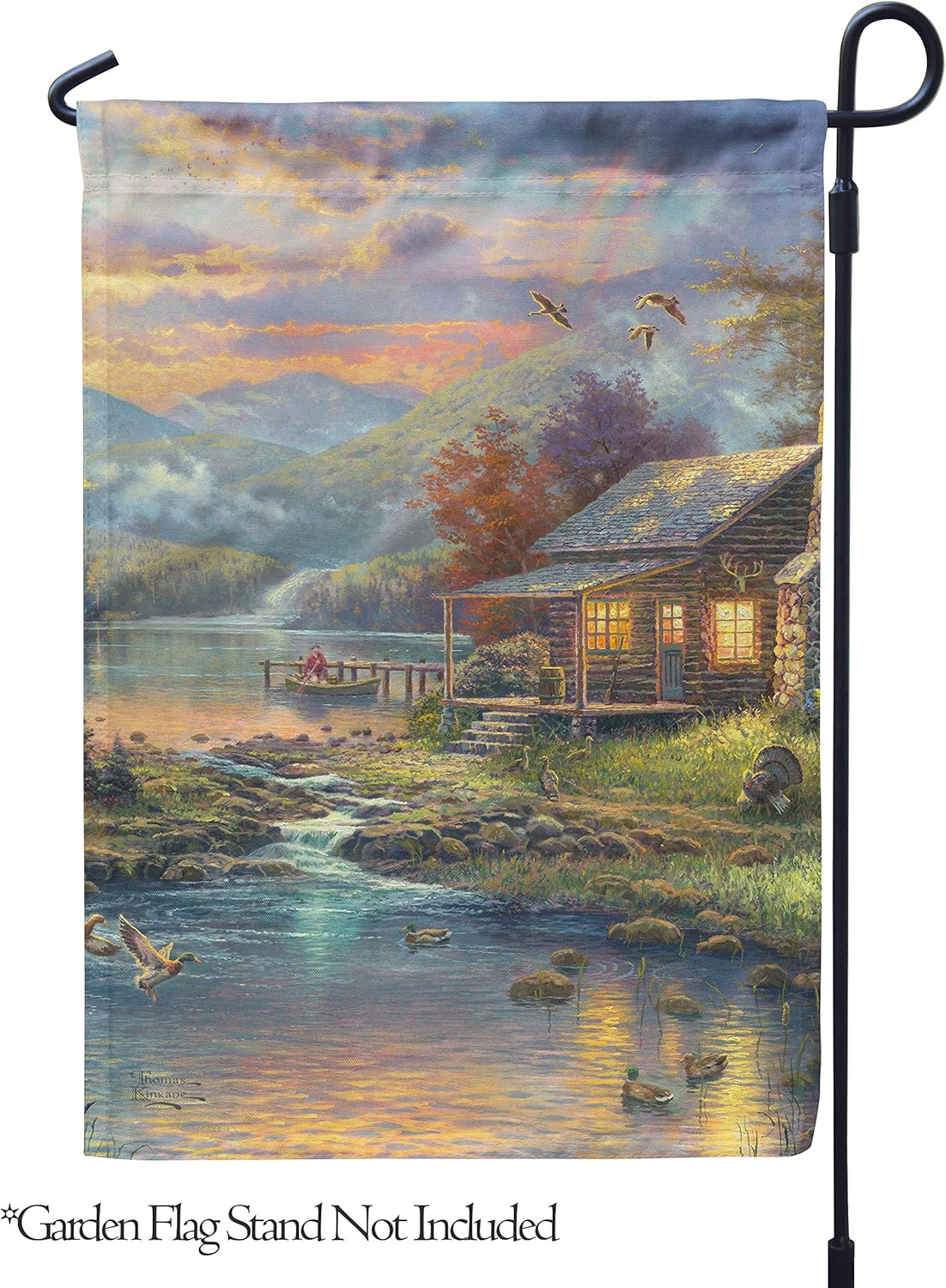 Flagology, Thomas Kinkade,Nature’s Paradise – Garden Flag 12" x 18", Outdoor, Exclusive Premium Fabric, Officially Licensed Thomas Kinkdade