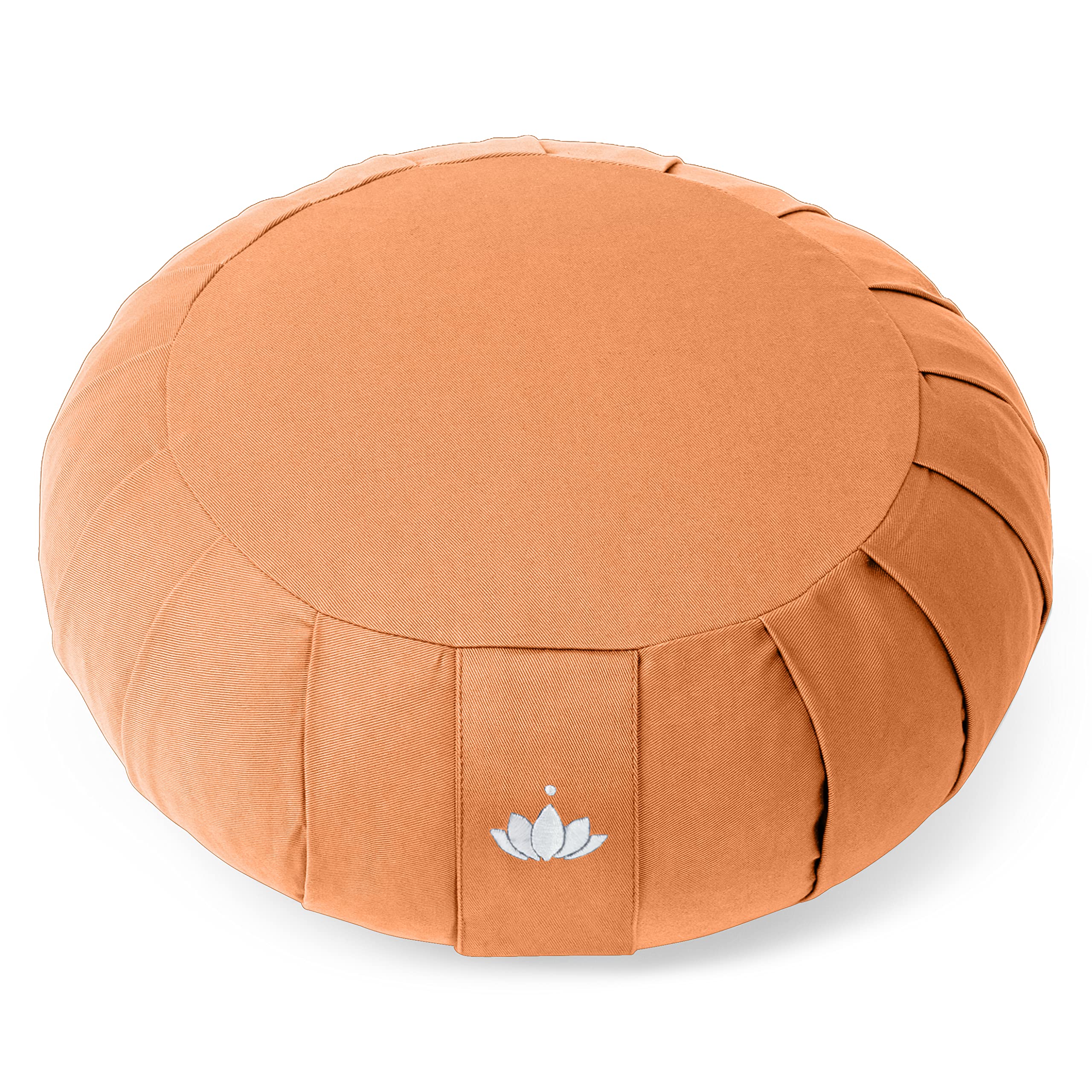 LOTUSCRAFTS Zafu cuscino da meditazione, altezza seduta 20 cm, modello Zen rotondo, cuscino da yoga, fodera in cotone lavabile, imbottitura in farro, certificato GOTS