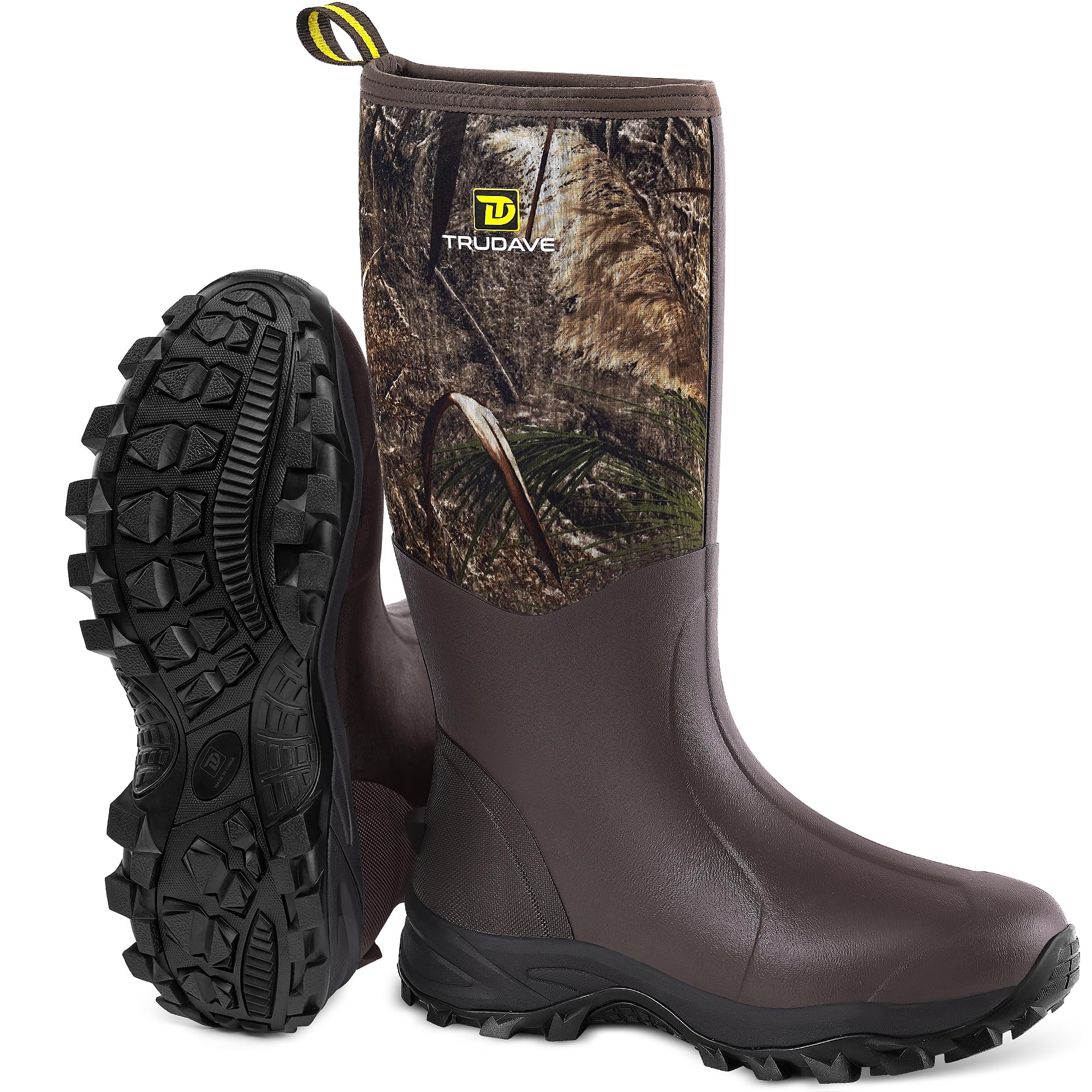 Rubber Boots for Men & Women with Steel Shank, Reliable 6mm Neoprene Waterproof Insulated Rain Boots, Warm Anti-slip High Traction Multi-season Dry