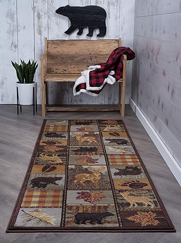 Colorblock Wildlife - Alfombra multicolor de 3 x 8 pies para pasillo, pasarela, entrada o vestíbulo, logia, novedad