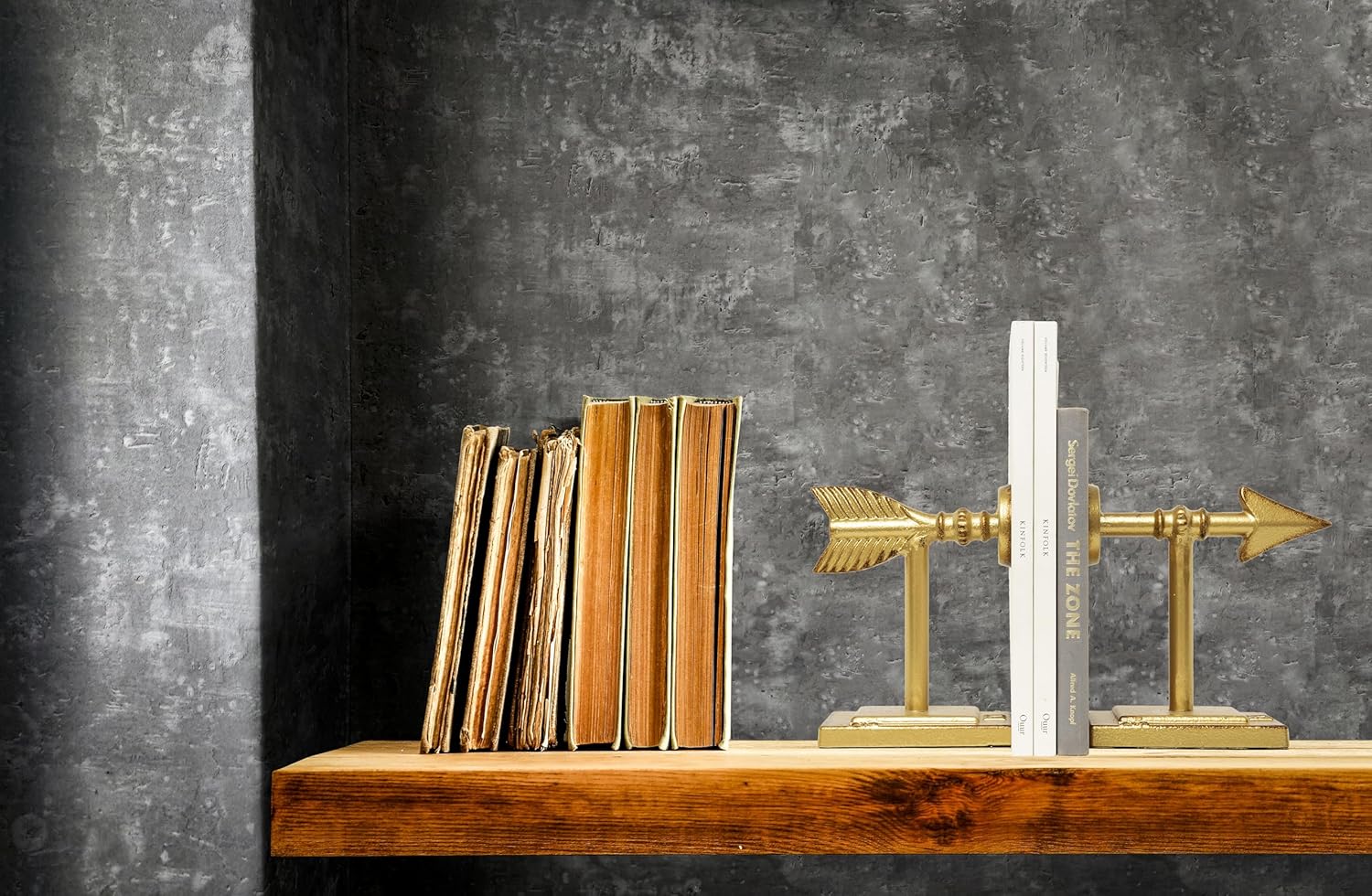 Creative Co-Op Decorative Cast Metal Arrow Bookends, Gold, Set of 2 Pieces