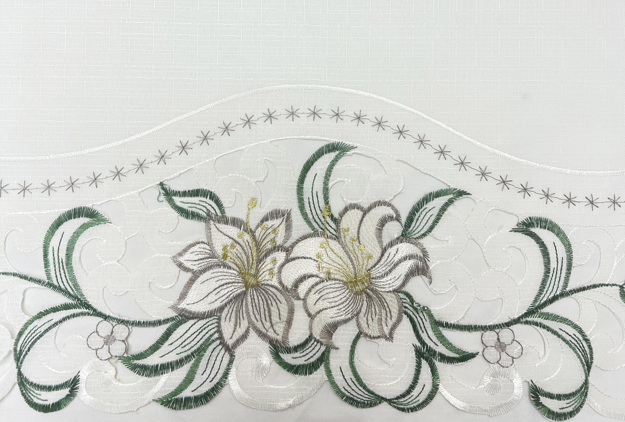 Colorful Lily Fragrance Kitchen Curtains - 3pc Set -3 Colorful Lily Fragrance Kitchen Curtains - 3pc Set -3