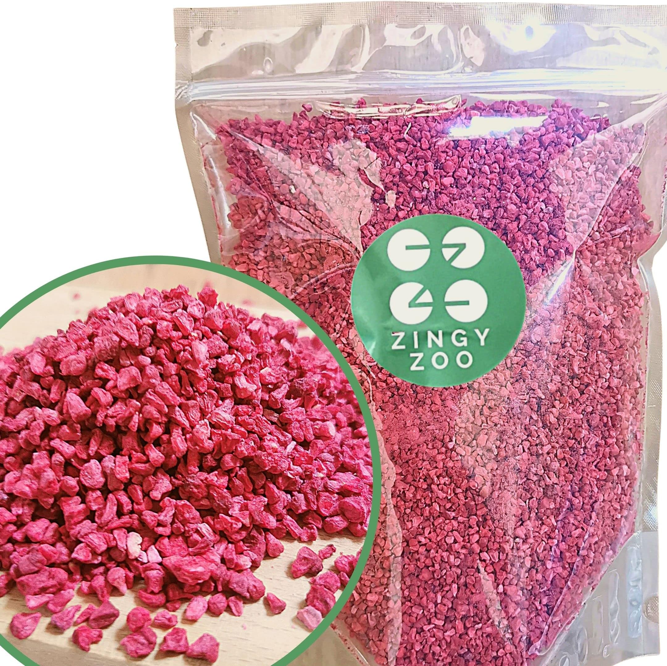 Freeze Dried Raspberry Pieces | XL 300g Pure Premium Dried Raspberries | Real Food Fruit Bits Instead of Raspberry Flavouring or Frozen Berry Powder | Raw Vegan Freeze Dried Raspberry Crumb | ZingyZoo