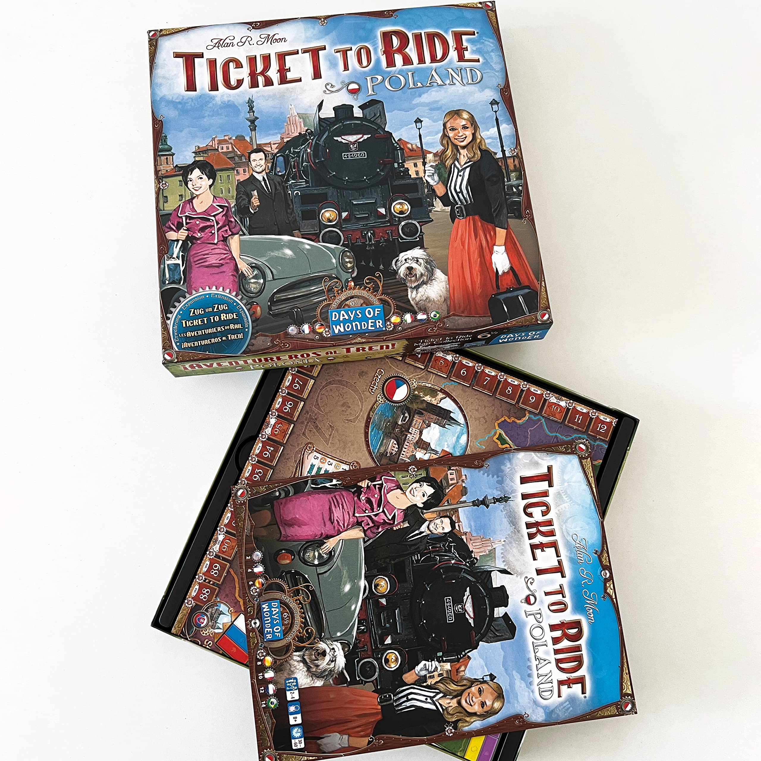 Days of Wonder, Train pour Train - Pologne, Extension de Carte, Jeu Familial, Jeu de société, 2 à 4 Joueurs, à partir de 8 Ans, 30 à 60 Minutes, Allemand, multilingue