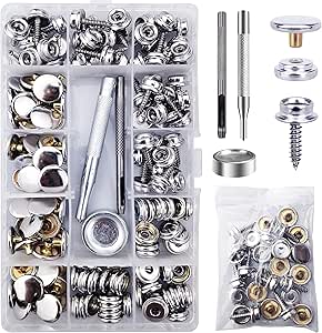 Gvolatee Druckknöpfe Set 120 Stück - Metall Knöpfe Mit Werkzeug In 4 Farben