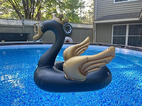 Miniatura 3 de Balck Swan Blanco Cisne Flotador inflable de piscina Tubo de natación Anillo Balsa de agua para bebés Tollder Kids.