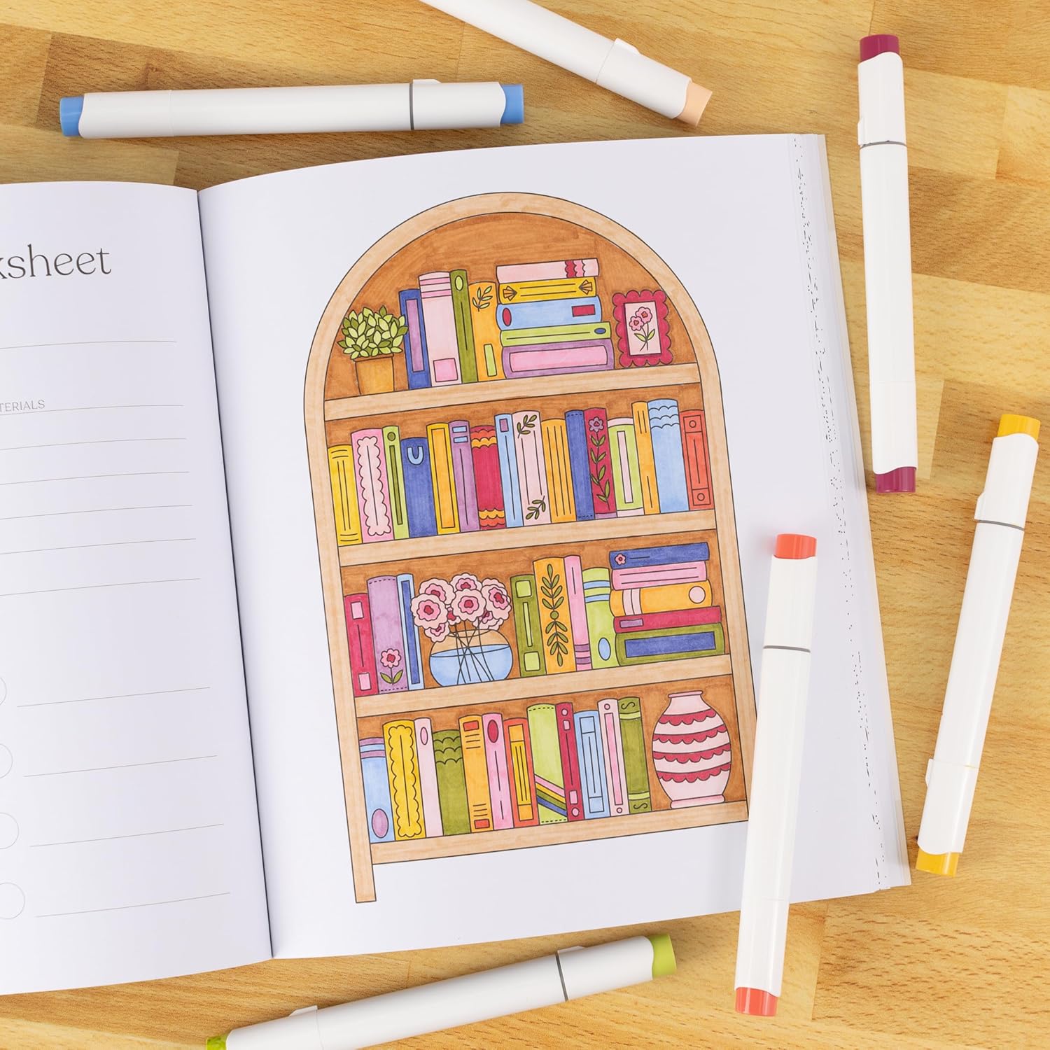 Elyse Breanne Design, All Booked Up Coloring Book, 40 Unique Coloring Pages for Book Lovers, 8.5x10 inches
