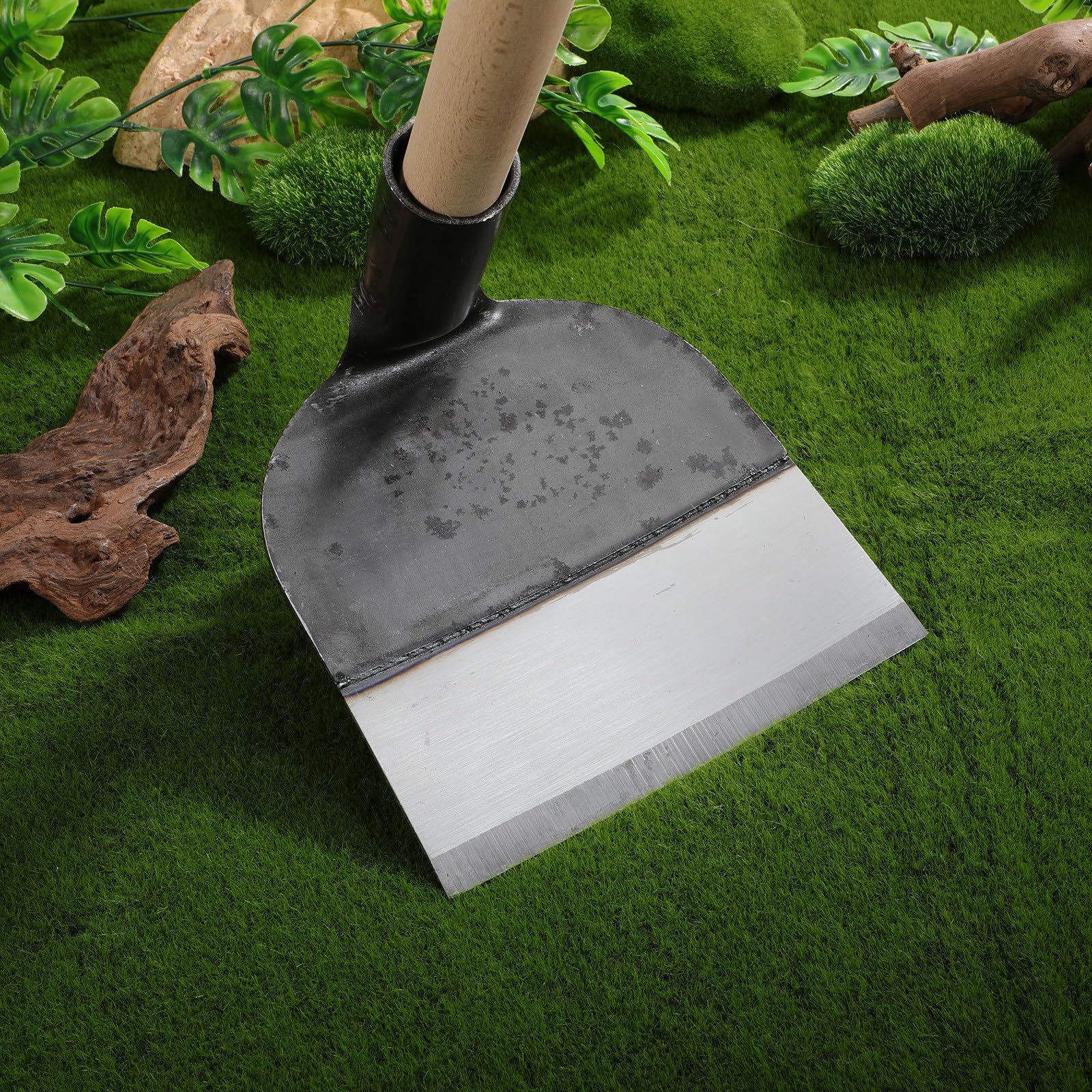 Pequeña Azada de Jardín de Acero Inoxidable Multiusos | Deshierbar y Jardinería, No se Deforma, Herramienta Resistente para Cultivar Hortalizas