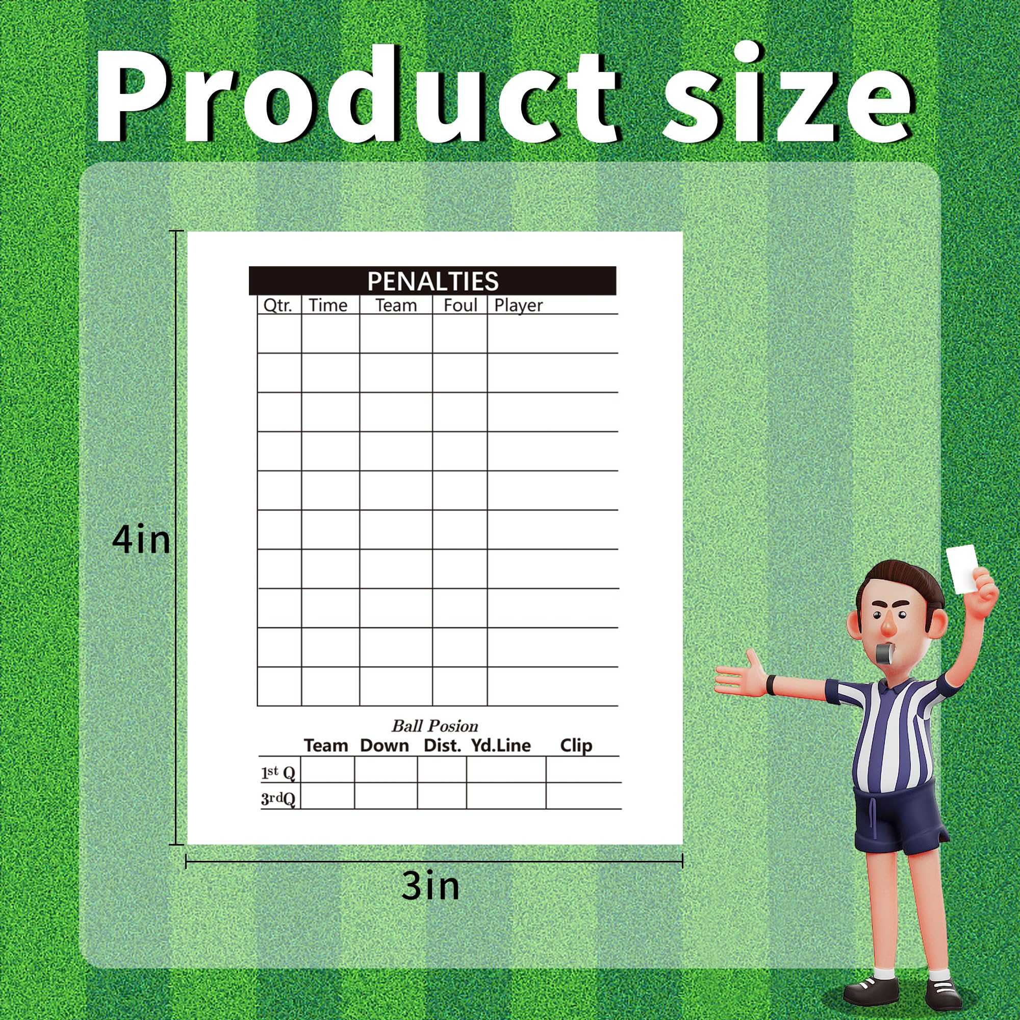 RunNico 50 Sets Football Referee Score Card,Thick Print Soccer Referee Score Sheets, Officials Football Game Card for Sports Competition Activities