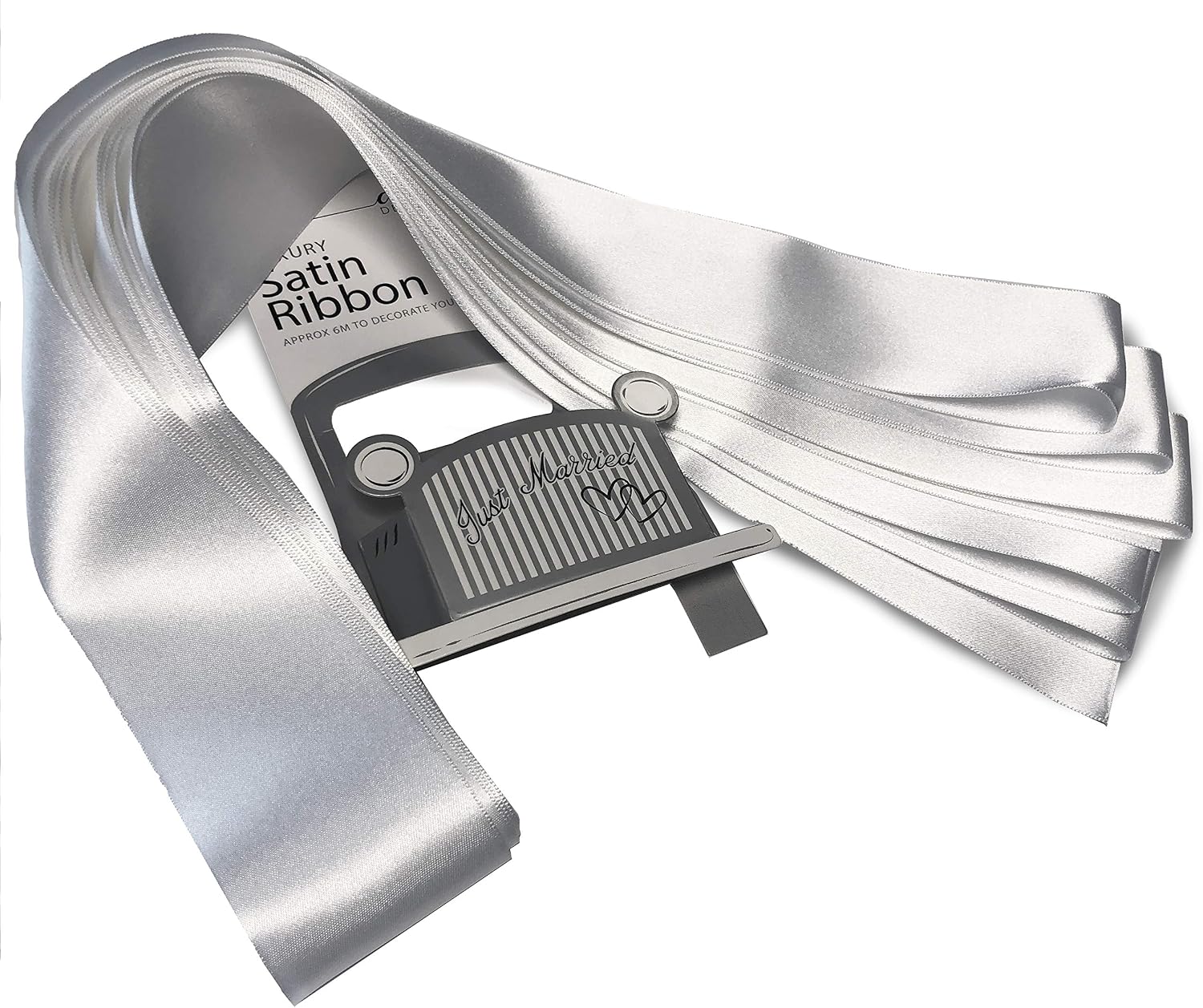Wedding Car Ribbon, White - Image 4