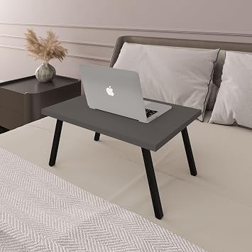 ASRA TREND Koyu Gri Katlan r Laptop Sehpas  50x35 cm MDFLAM Yatak  st  Kahvalt  Masas  Portatif  al ma Sehpas  Katlanabilir Tablet Masas