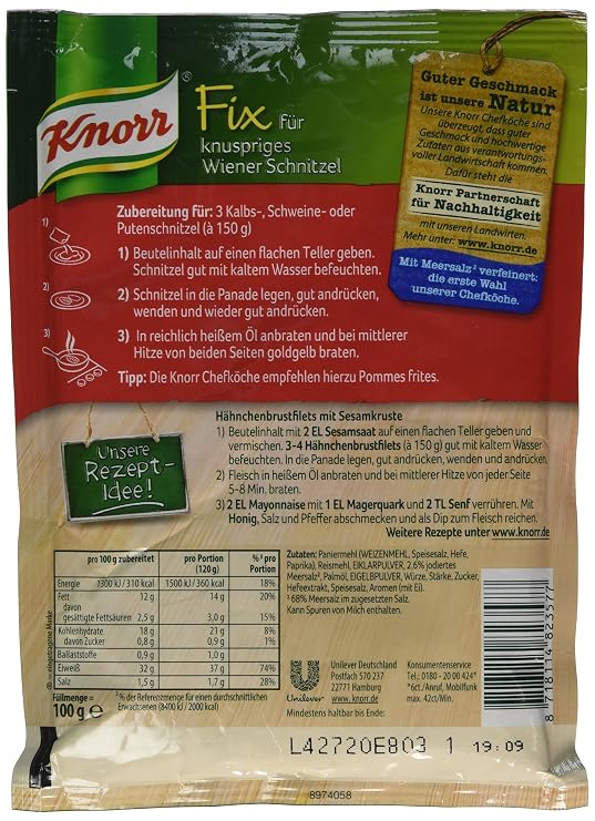 Knorr Fix crispy Wiener schnitzel (knuspriges Wiener-Schnitzel) (Pack of 4)