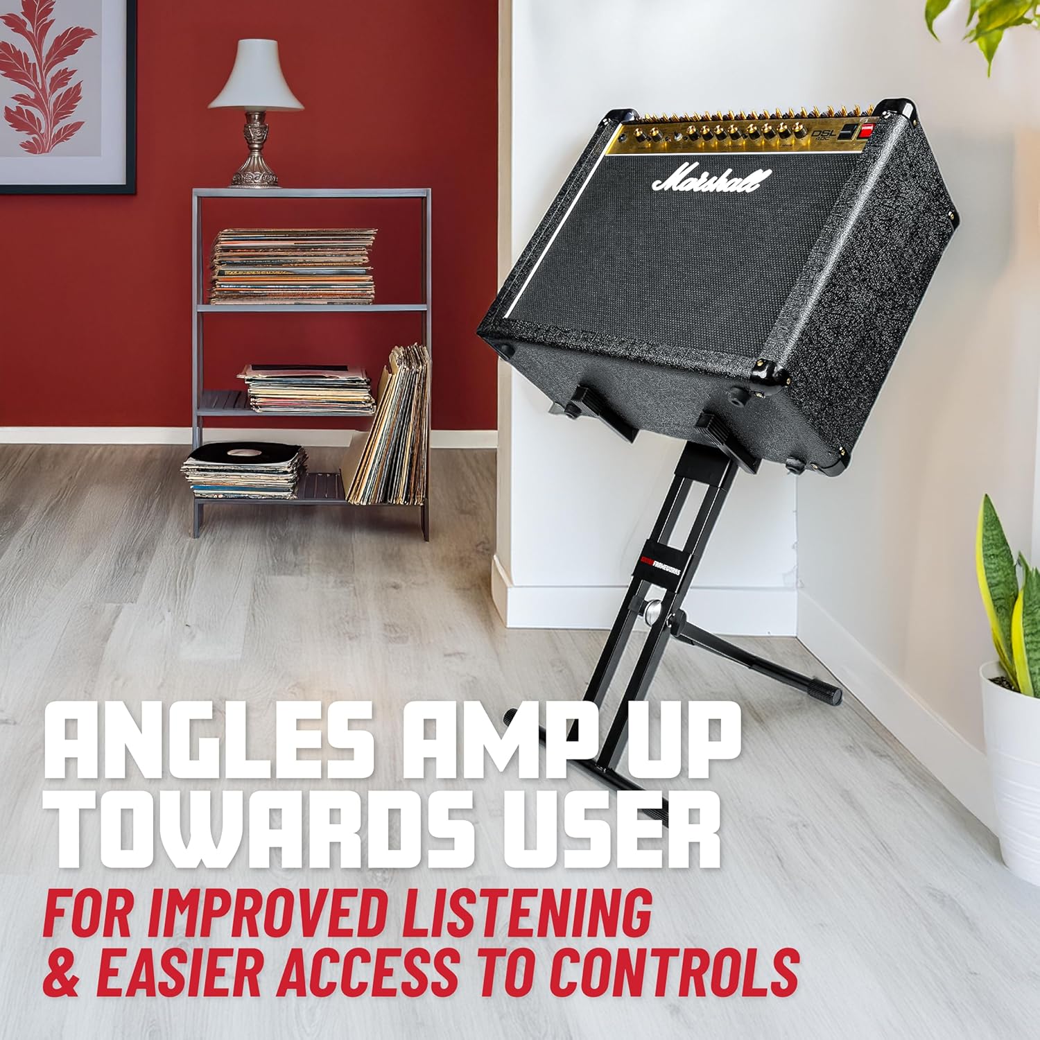 Gator Frameworks High Profile Guitar Amp Stand; Perfect for Digital Modelers and Head Units (GFWGTRAMP200)