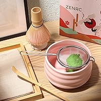 Vista 4 de Kit de Ceremony Matcha – Batidor tradicional de bambú (Chasen) Scoop (Chashaku) Chawan Bowl con boquilla de vertido, soporte para batidor, bandeja