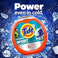 Vista 5 de Tide Power Pods - Cápsulas de detergente para ropa deportiva, 18 unidades, avanzado para sudor + combatiente de manchas