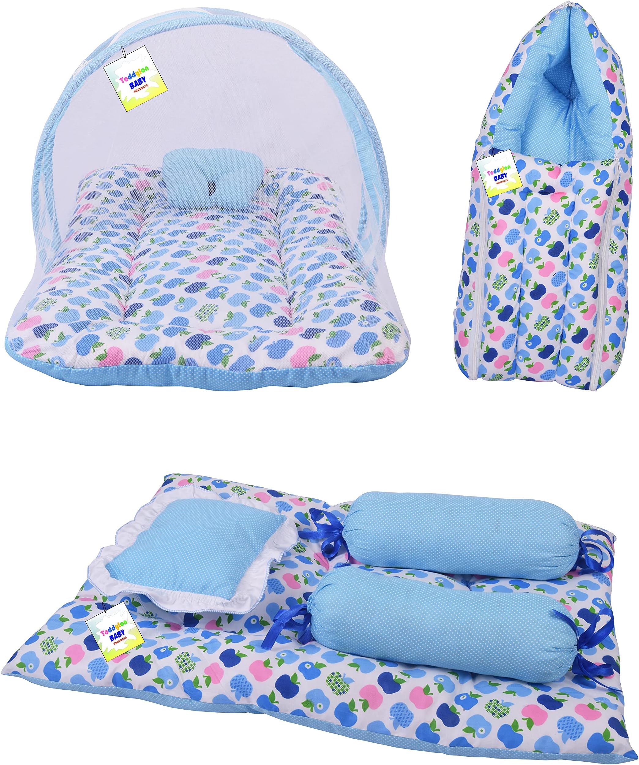 RBC RIYA R Flat Bed Baby Bed New Born Baby Bedding Set | Baby Carry Bag | Carry Bag | Baby Bed | Mattress |Mosquito Net | Carrier | Infants (0-6 Months) (3PCS Set)