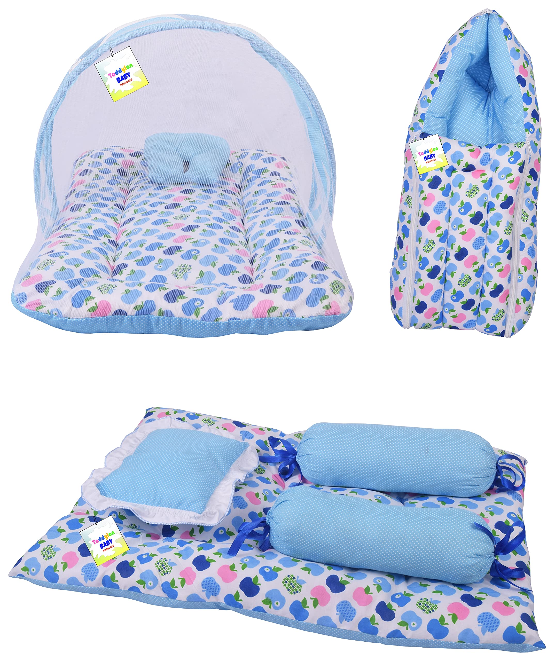 RBC RIYA R Flat Bed Baby Bed New Born Baby Bedding Set | Baby Carry Bag | Carry Bag | Baby Bed | Mattress |Mosquito Net | Carrier | Infants (0-6 Months) (3PCS Set)