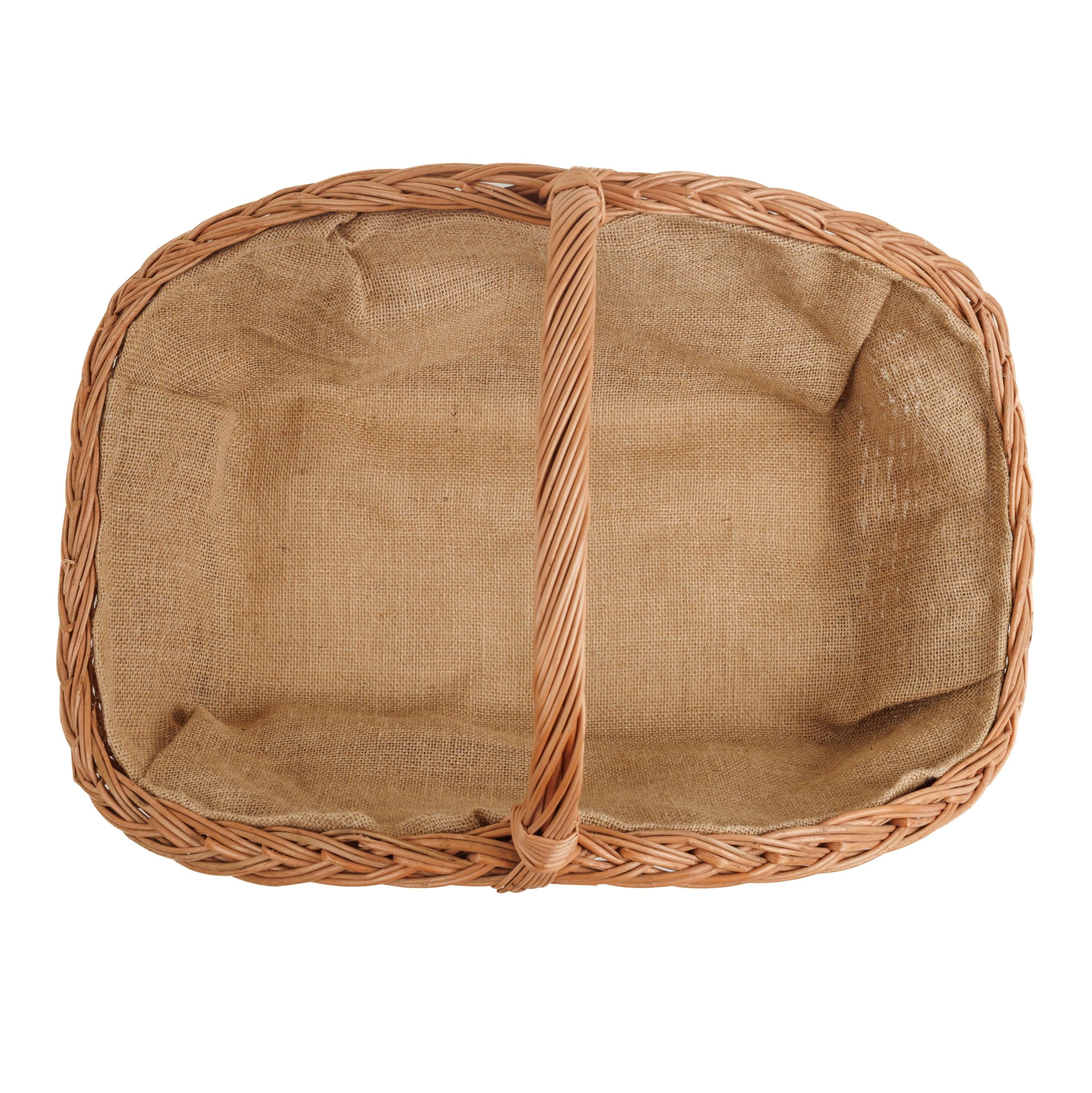 Weidenkorb Für Brennholz 45x29x45cm - Kaminholzkorb Mit Henkel Natur