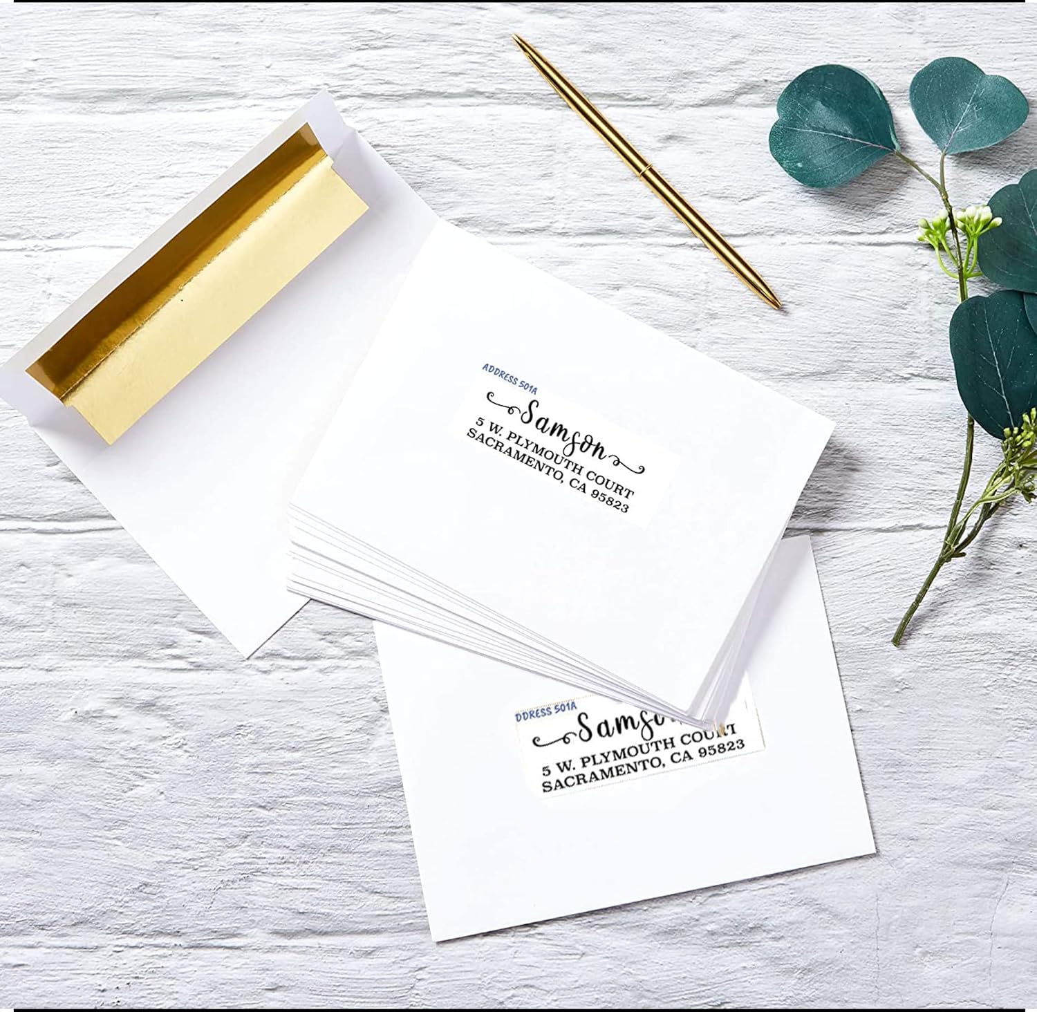 Return Address Labels Personalized, 500 Rolls, 2.6"L x 0.75"H - White Matte Finish Personalized Address Labels - Made in USA Return Labels Personalize Self Adhesive - Perfect Custom Address Labels