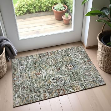 Dalyn Rugs Silk Road SR8 Basil 18" x 26" Indoor/Outdoor, Bedroom, Living Room, Dining Room, Kitchen, Patio Rug