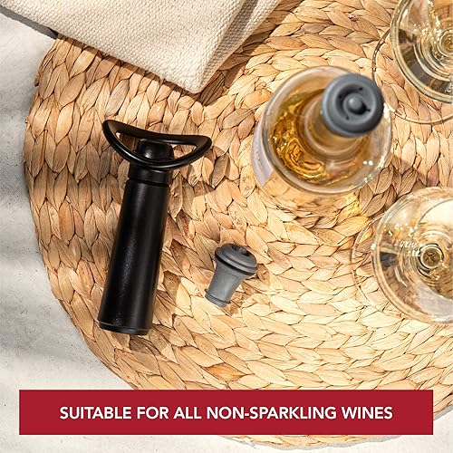 Miniatura 4 de Vacu Vin Vacu vin inc Wine Saver Concierto con 4 tapones estándar negro 1 onza
