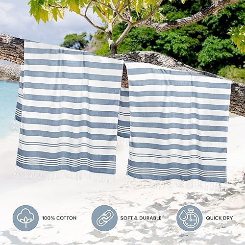 Miniatura 9 de Utopia Towels Paquete de 4 toallas turcas de playa, 40 x 72 pulgadas, 100% algodón, de gran tamaño, sin arena, ligeras, de secado rápido, prelavadas
