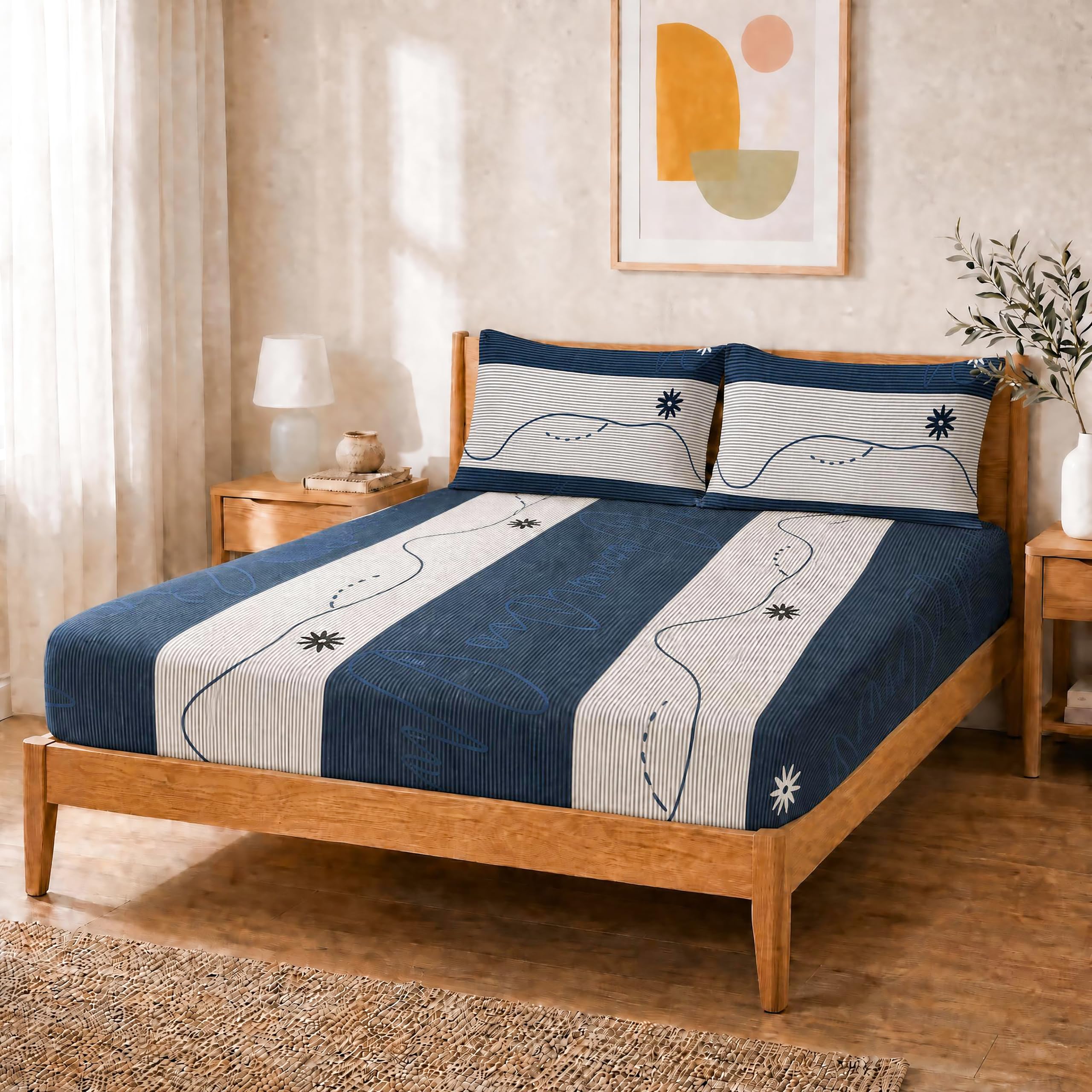 Salt Earth Queen Fitted Sheet - Cotton Feel & Deep Pocket -20